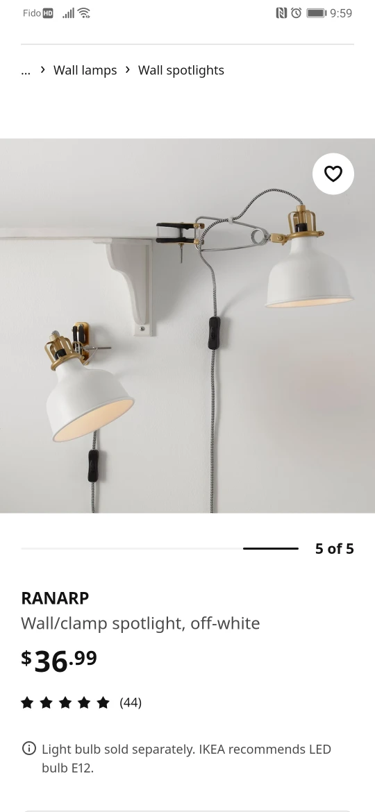 Ikea Ranarp Wall/clamp spotlight💸 - photo 2