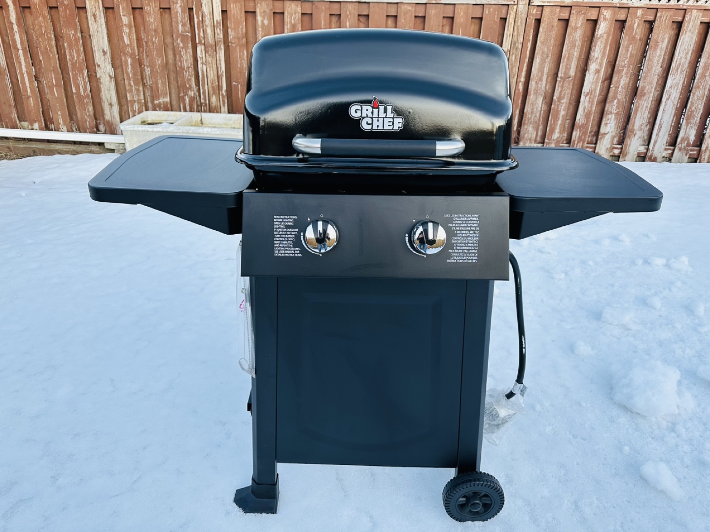 Grill Chef Propane Gas Barbecue - 20,000 BTU 2 Burners - Black