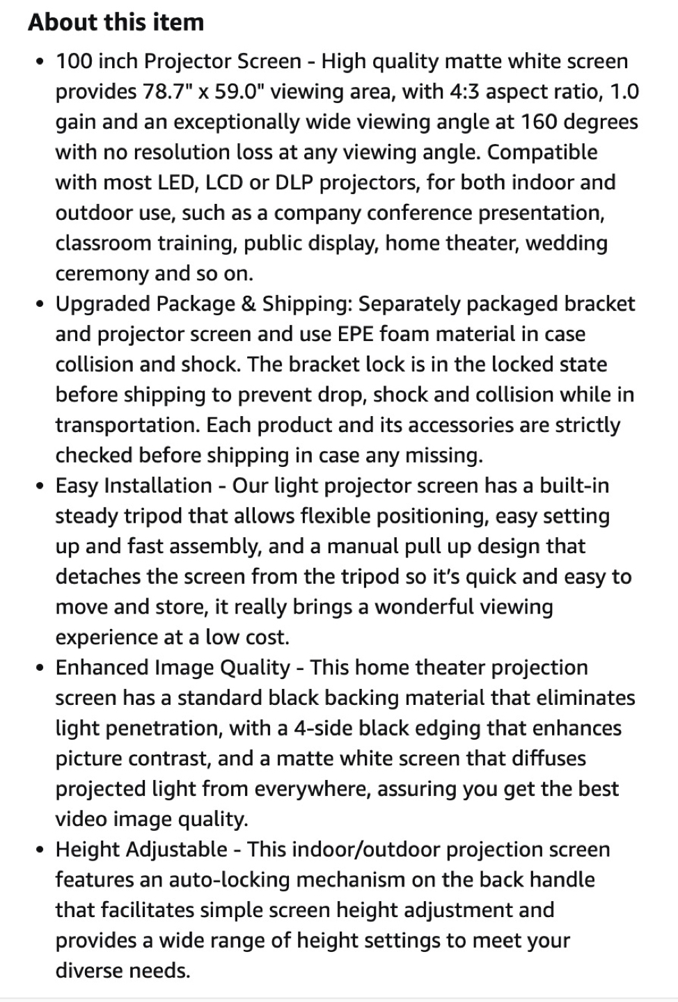 Large Projection Screen With Tripod Mount thumbnail
