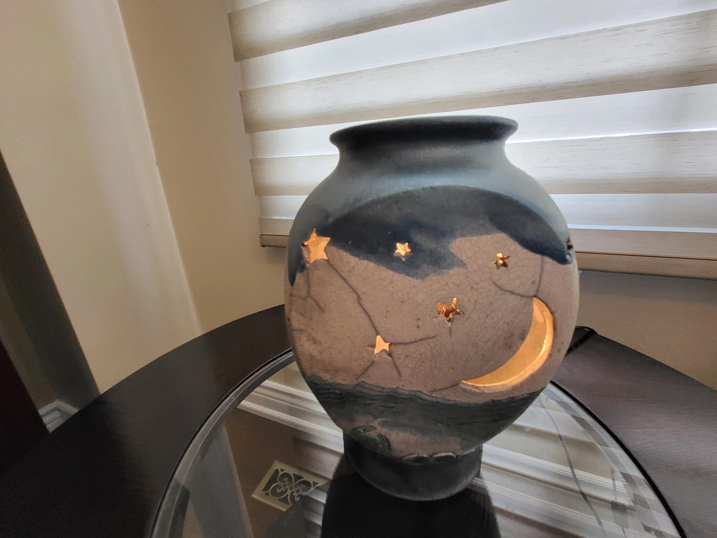 9" Pottery night light from Maine. OBO image indicator(2)