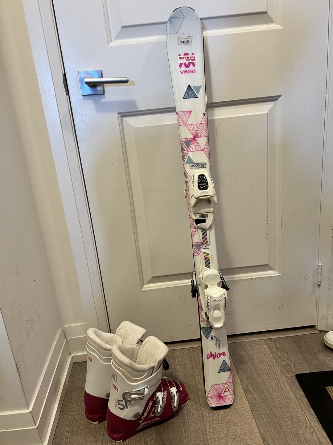 Girls skis and boots