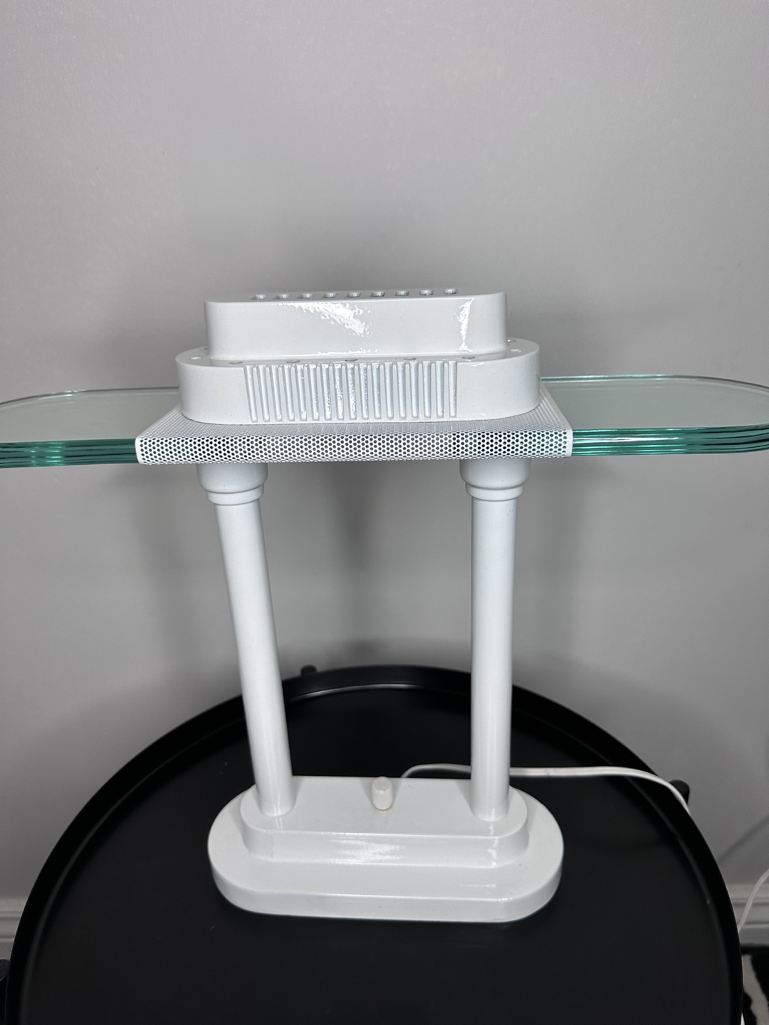 Vintage Robert Sonneman Banker White Metal Desk Light thumbnail