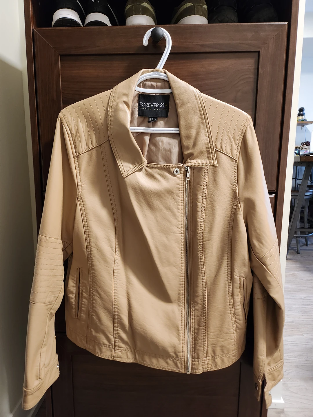 Forever 21 Leather Jacket in Beige - photo 3