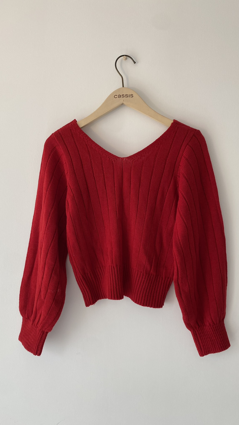v neck short knitted