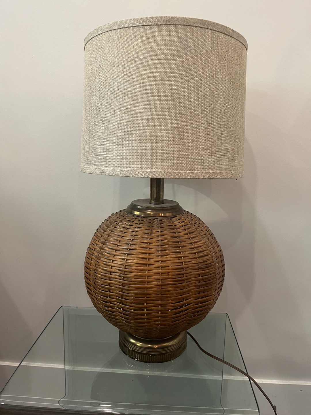 70s wicker lamp - photo 2