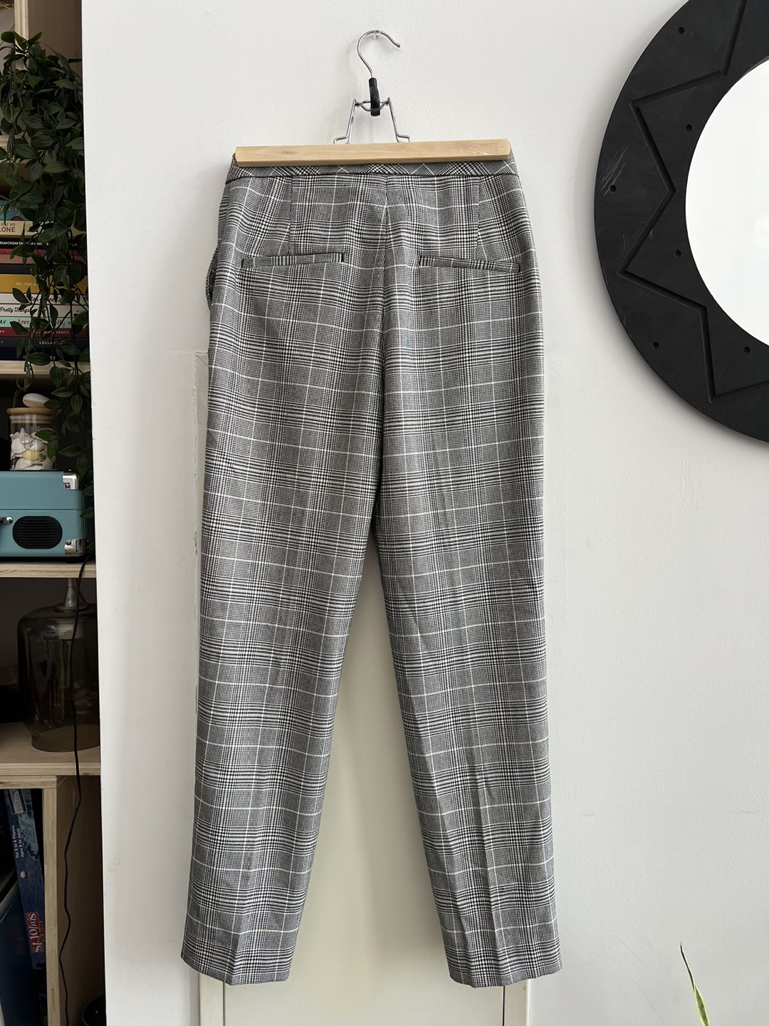 GREY PLAID FITTED TROUSERS image indicator(2)