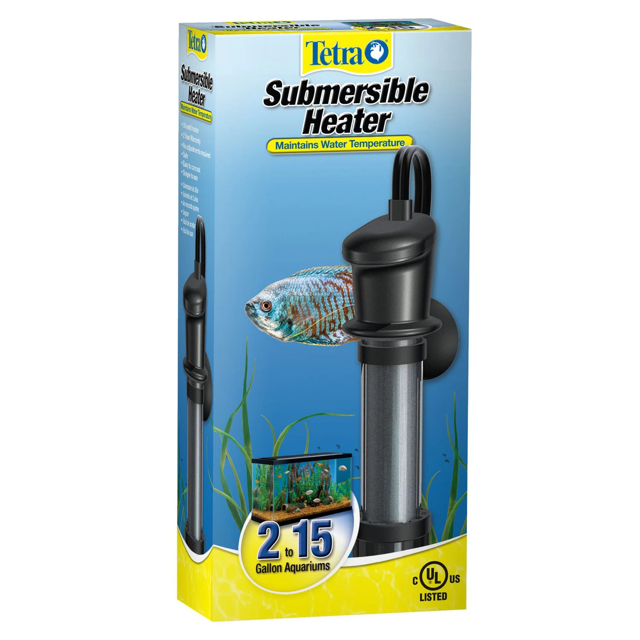 Submersible heater for aquarium