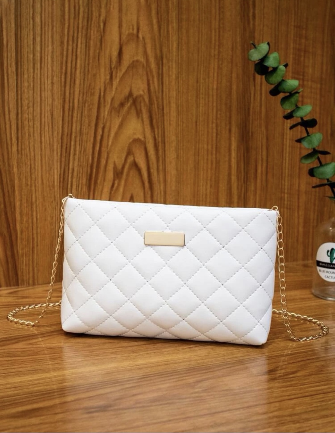 Quilted Embossed chain crossbody bag