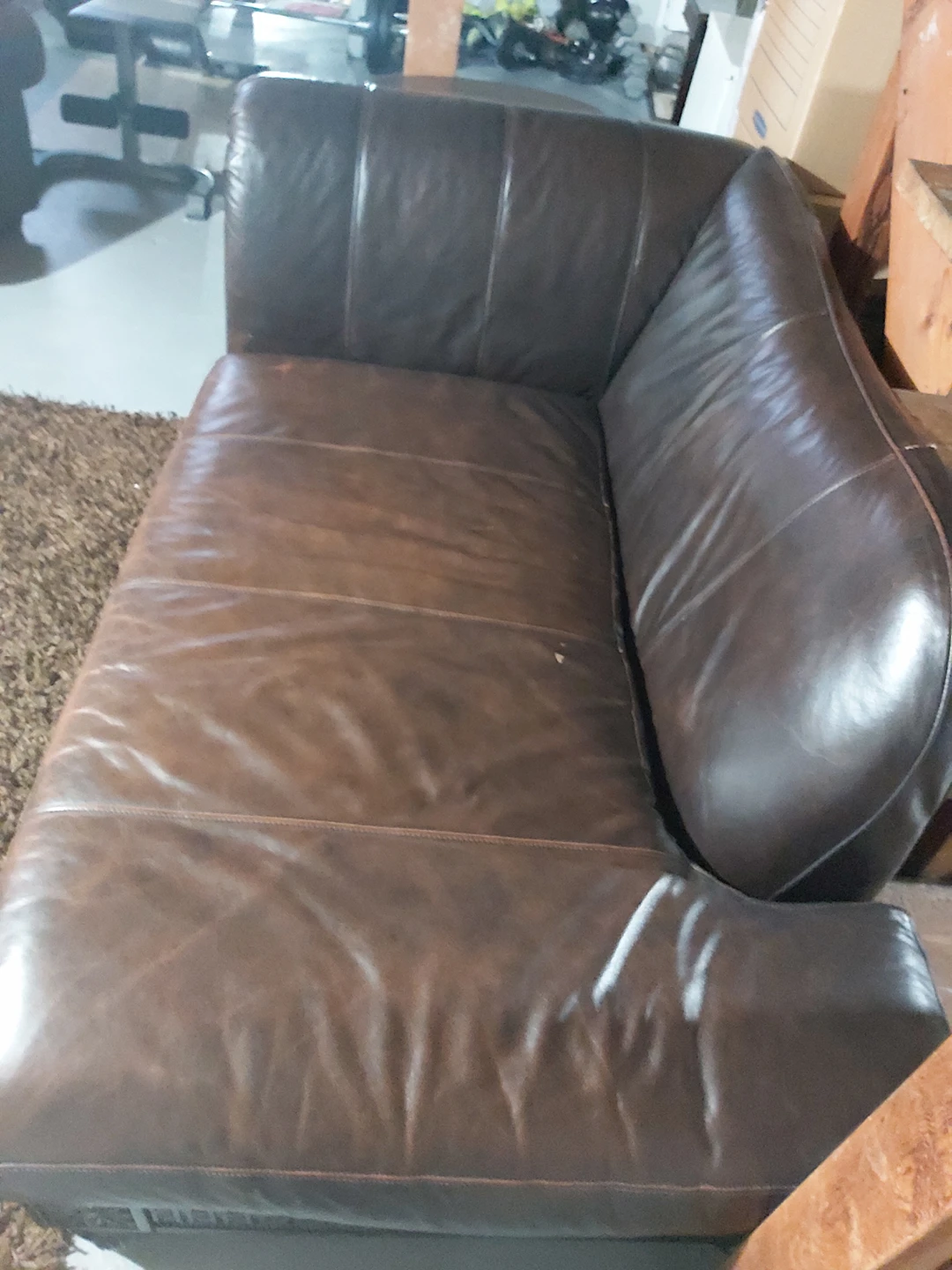 real leather chaise lounge - photo 3