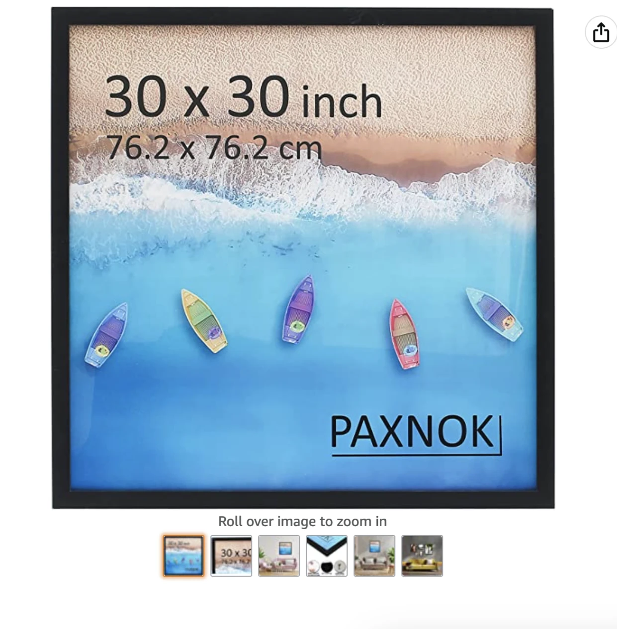 NEW 30x30" Black Frame