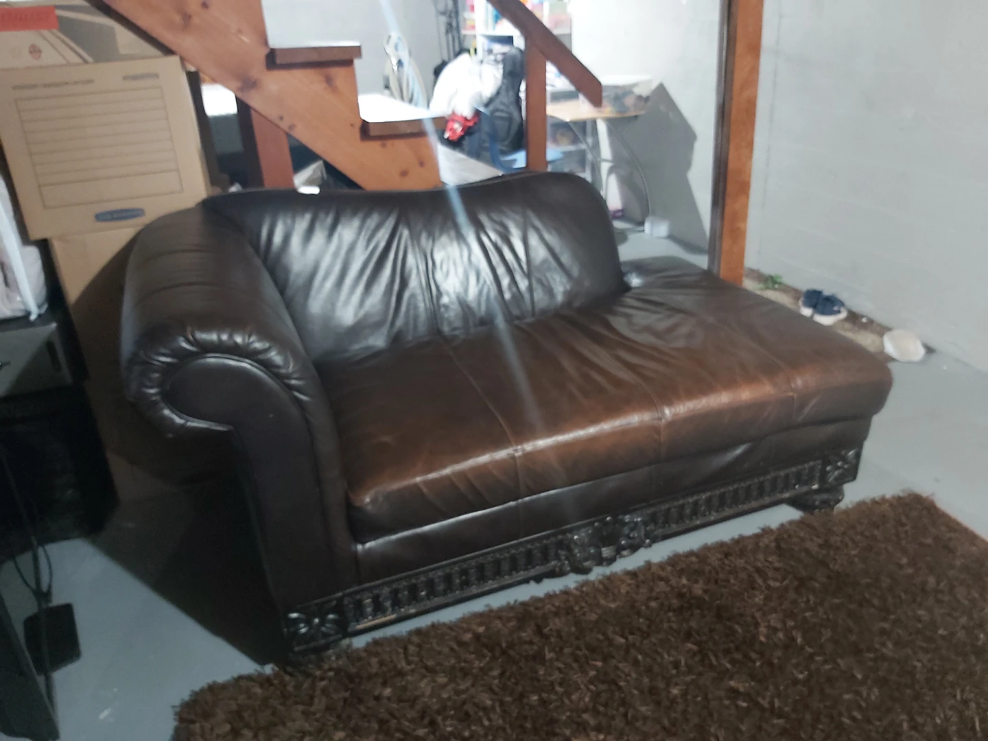 real leather chaise lounge