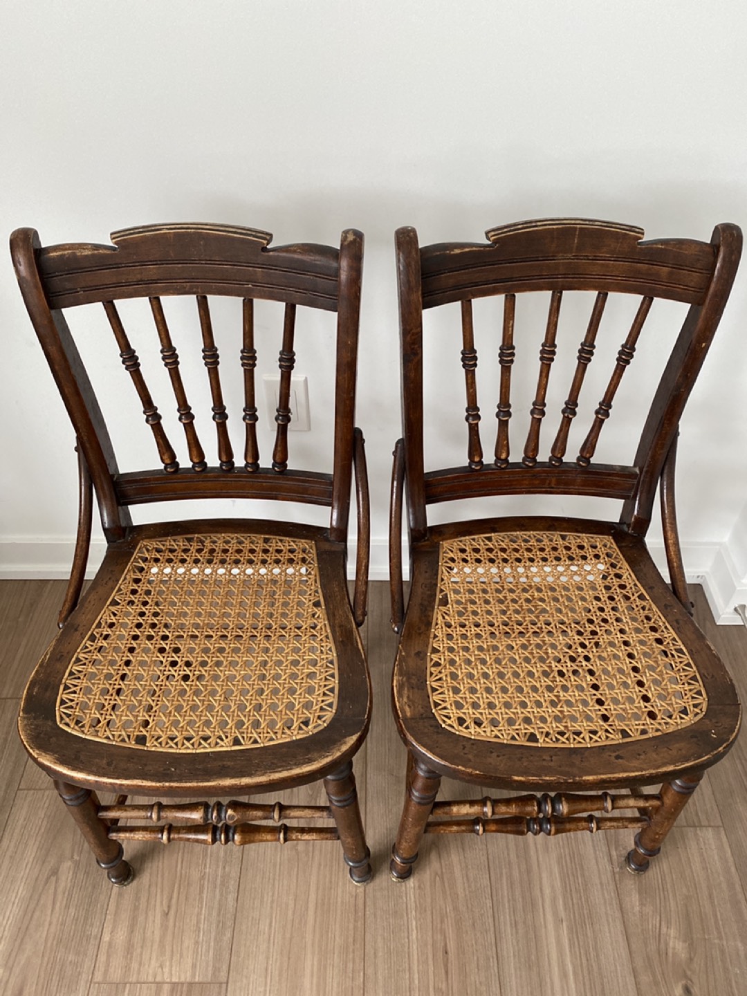 Cane dining chairs - photo 2