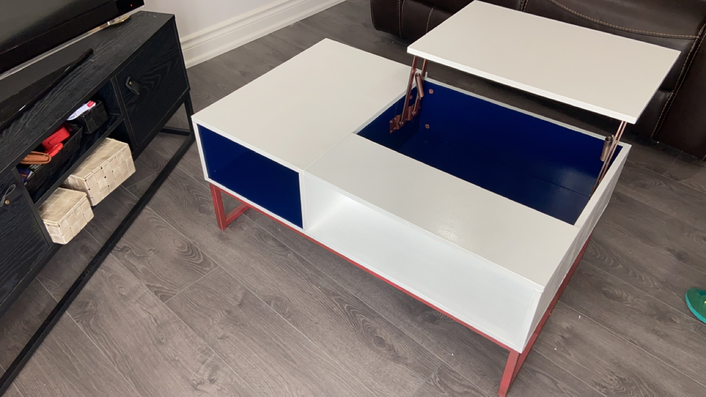 White and blue lift top coffee table - photo 2