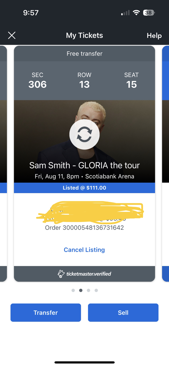 Sam Smith, Gloria tour 2 Seats Toronto - photo 2