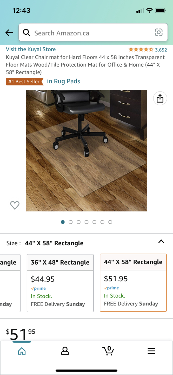 amazon Clear Chair mat  44 x 58 inches - photo 2