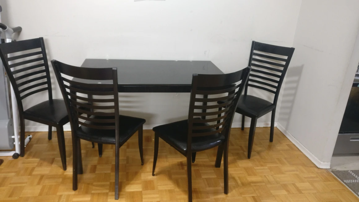 Glass dining table