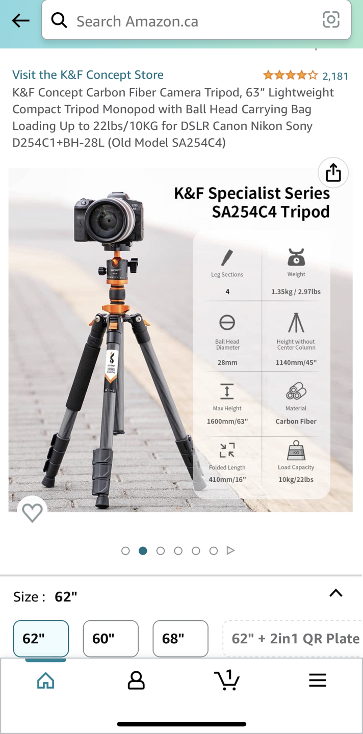 K & F Concept camera tripod SA254T1 - photo 2