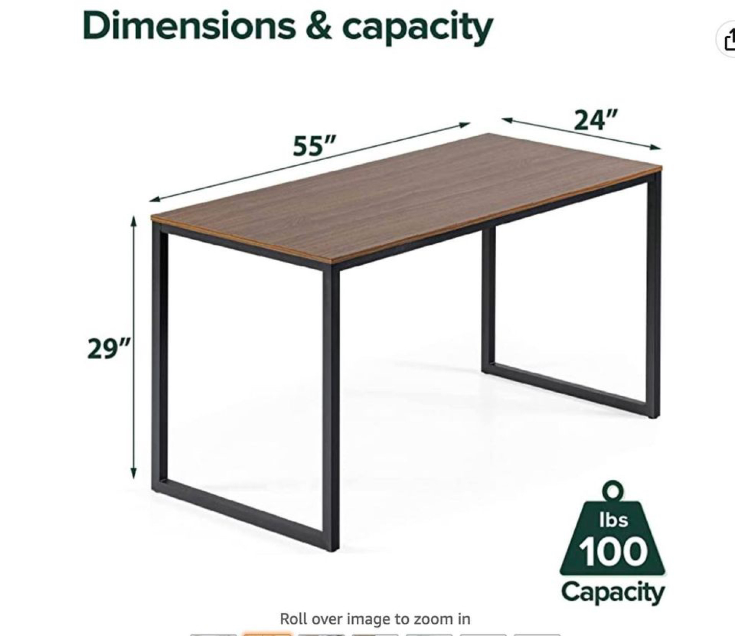 Zinus Modern Rectangular Dining Table Office Desk Computer Table - photo 4