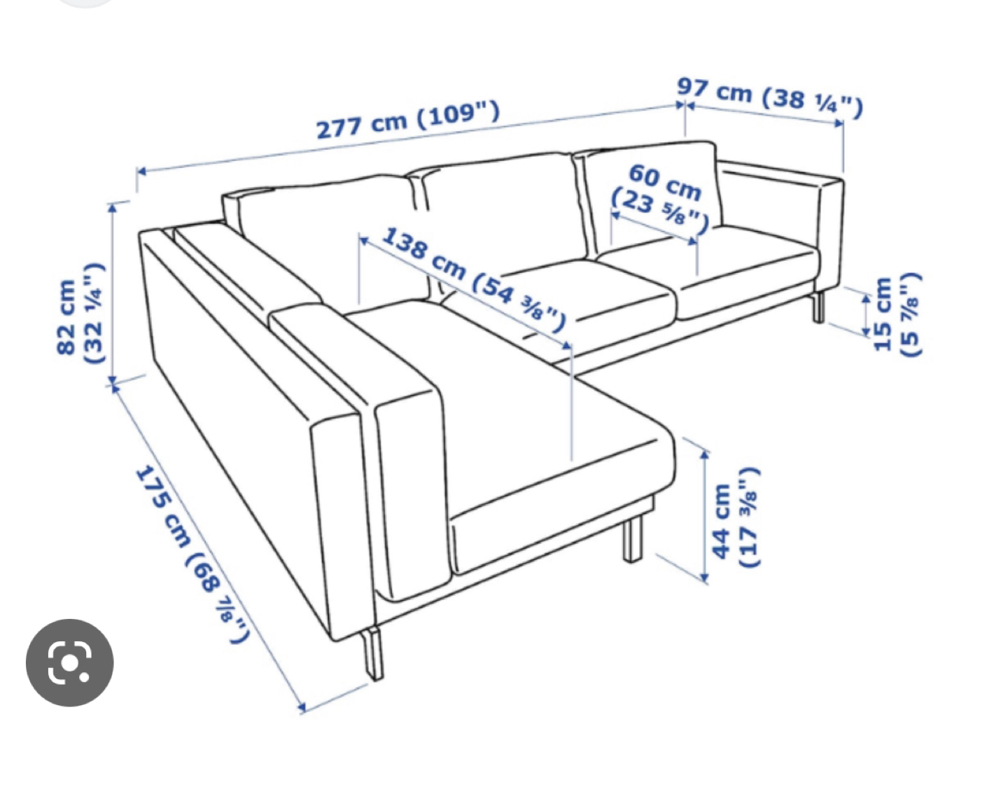 Beige IKEA Nockeby w/ chaise - used sofa sectional - photo 3