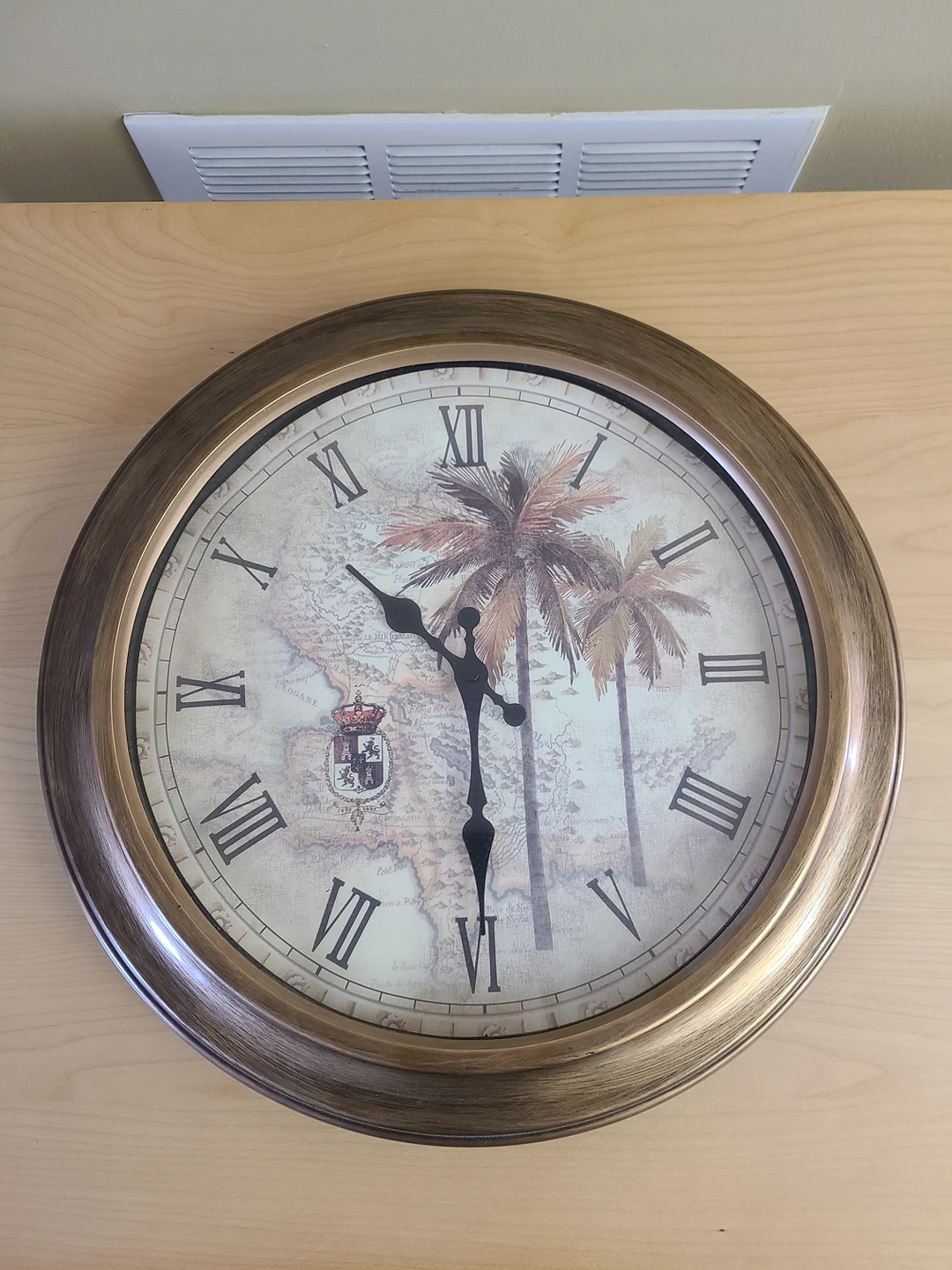Wall Clock - vintage map background