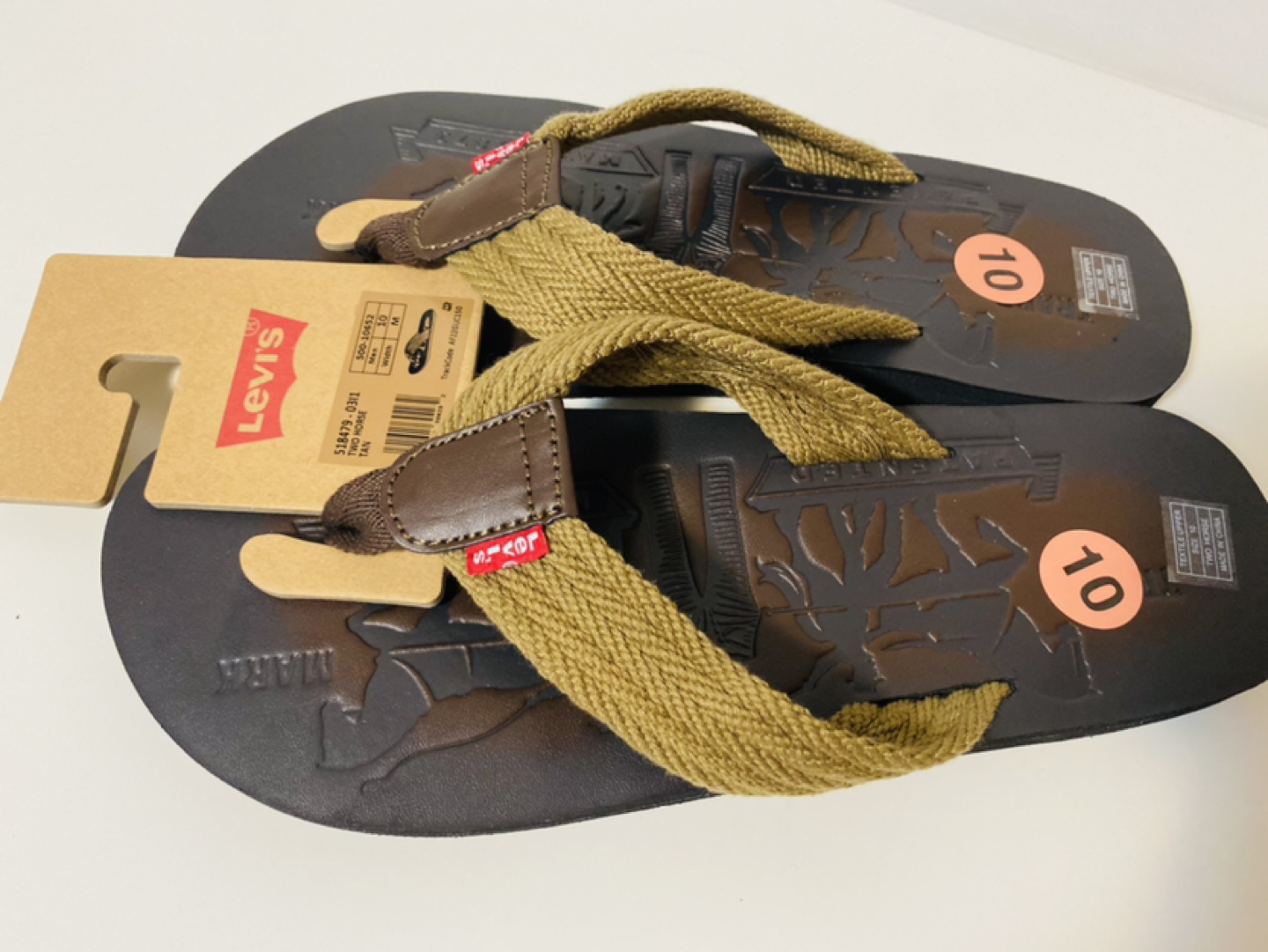 Men’s Levi’s flip flops size 10 $40 firm