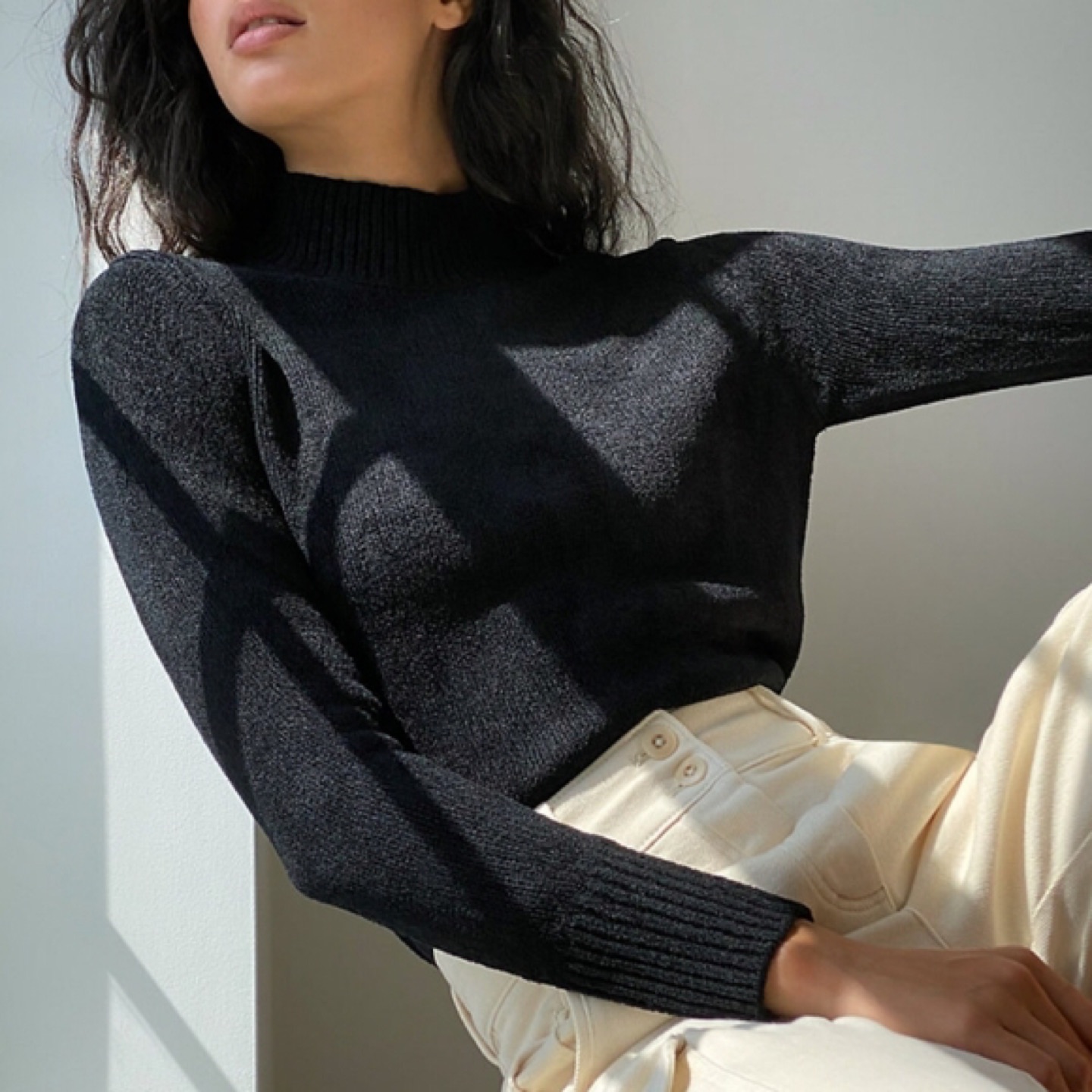 Aritzia black mock neck sweater thumbnail