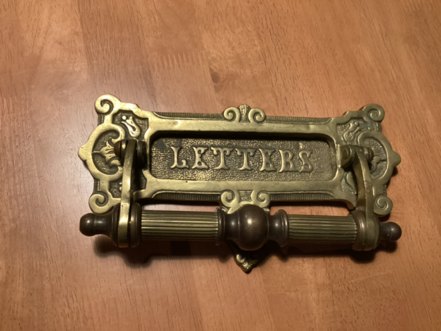 Vintage Brass Letter Slot and Knocker