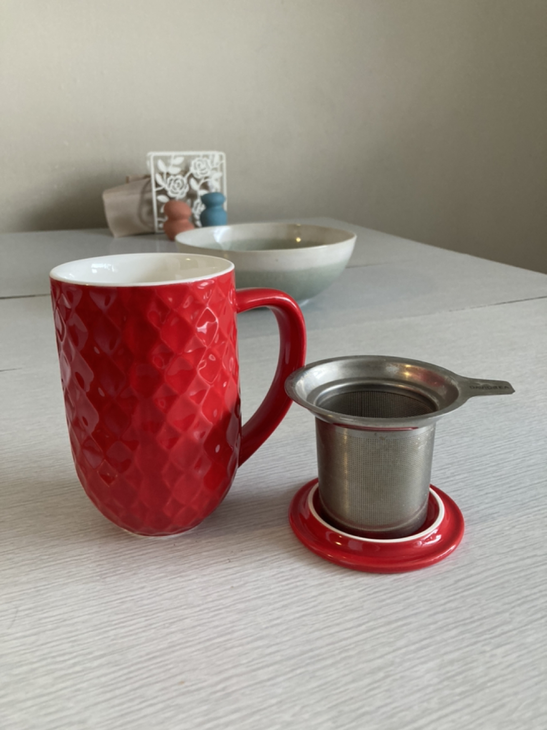 David’s tea mug with strainer and lid thumbnail