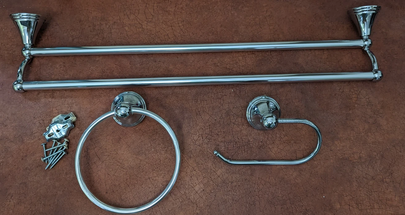 Bathroom accessories set of 3 towel bar, toilet paper holder thumbnail