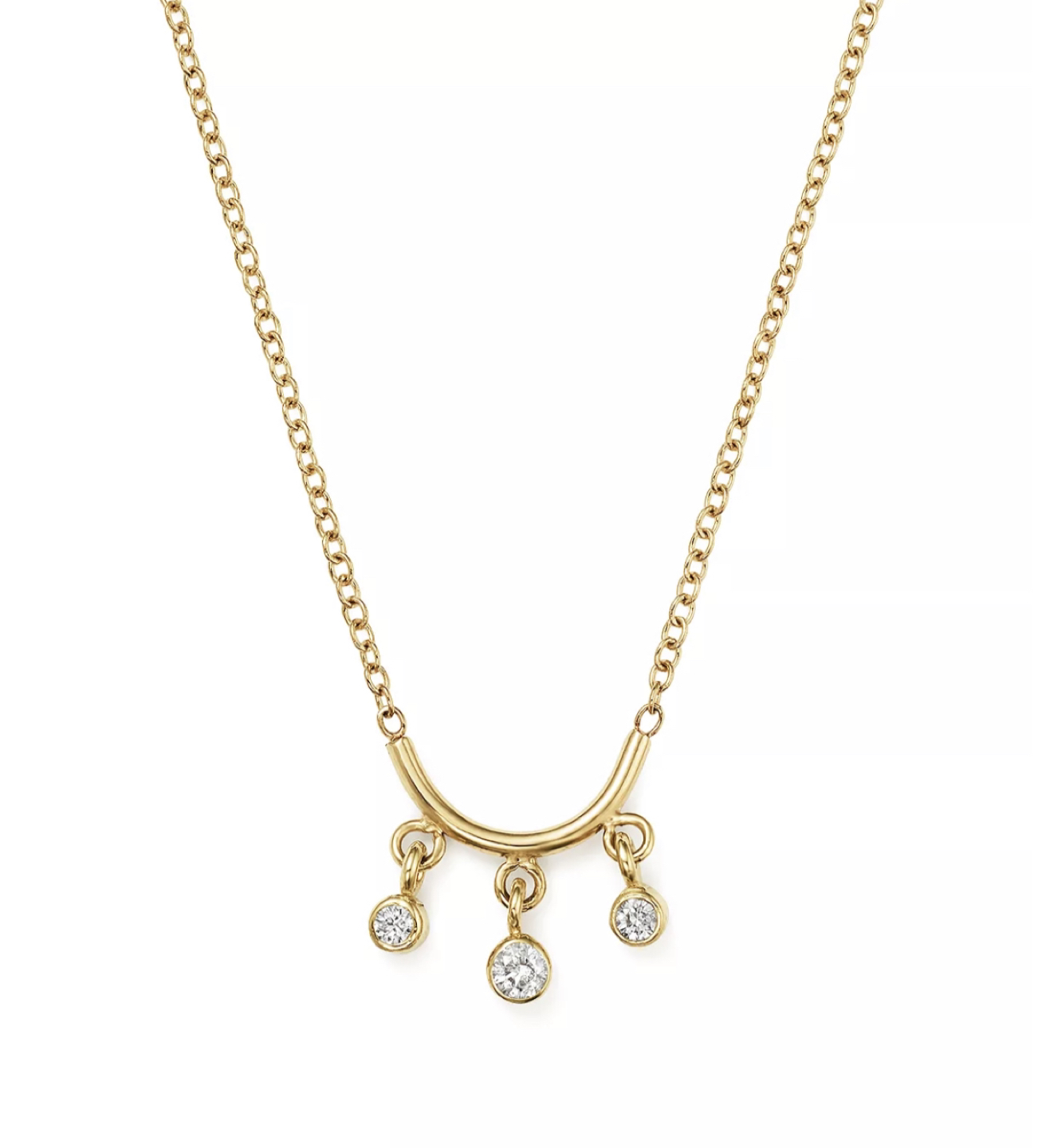 Zoë Chicco 14K Yellow Gold Curved Bar Necklace image indicator(2)