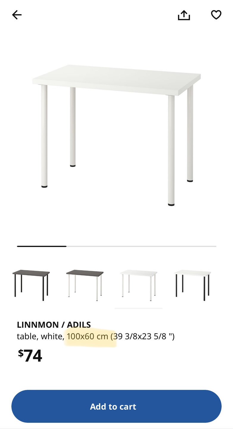 IKEA - desk (LINNMON/ADILS) thumbnail