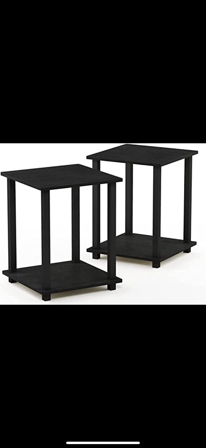 Furinno Simplistic Set of 2 End Table, Americano/Black
