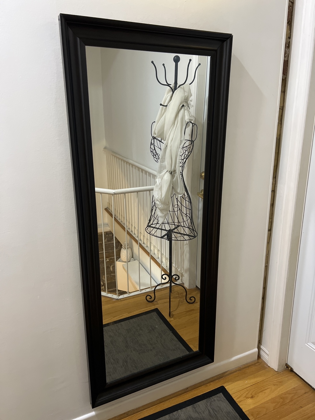 Full length mirror black plastic frame approx 2’6”Wx 5’5”H thumbnail