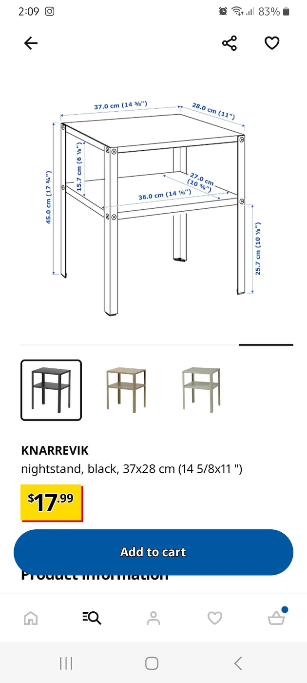 ikea black sidetable - photo 2