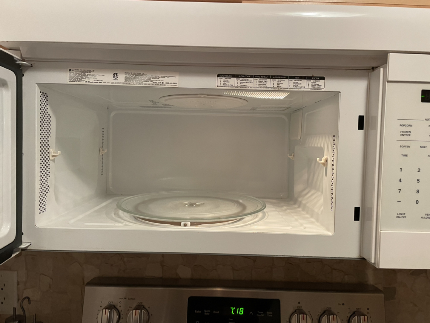 LG over the range microwave