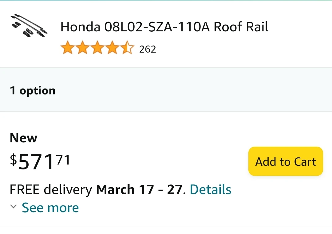 Honda Roof Rail Pilot 2009-2014 - photo 3