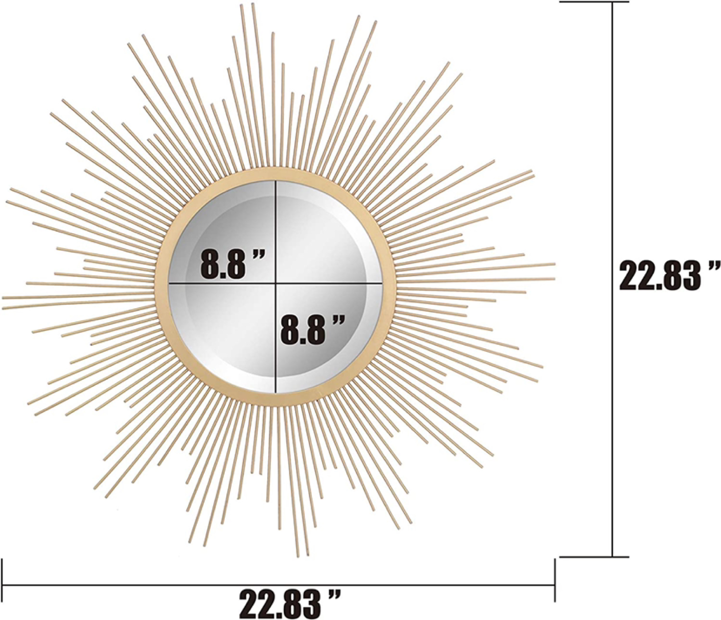 Sunburst 24 Inch Wall Mirror ⭐ MUST GO BY MID APRIL ⭐ - photo 3