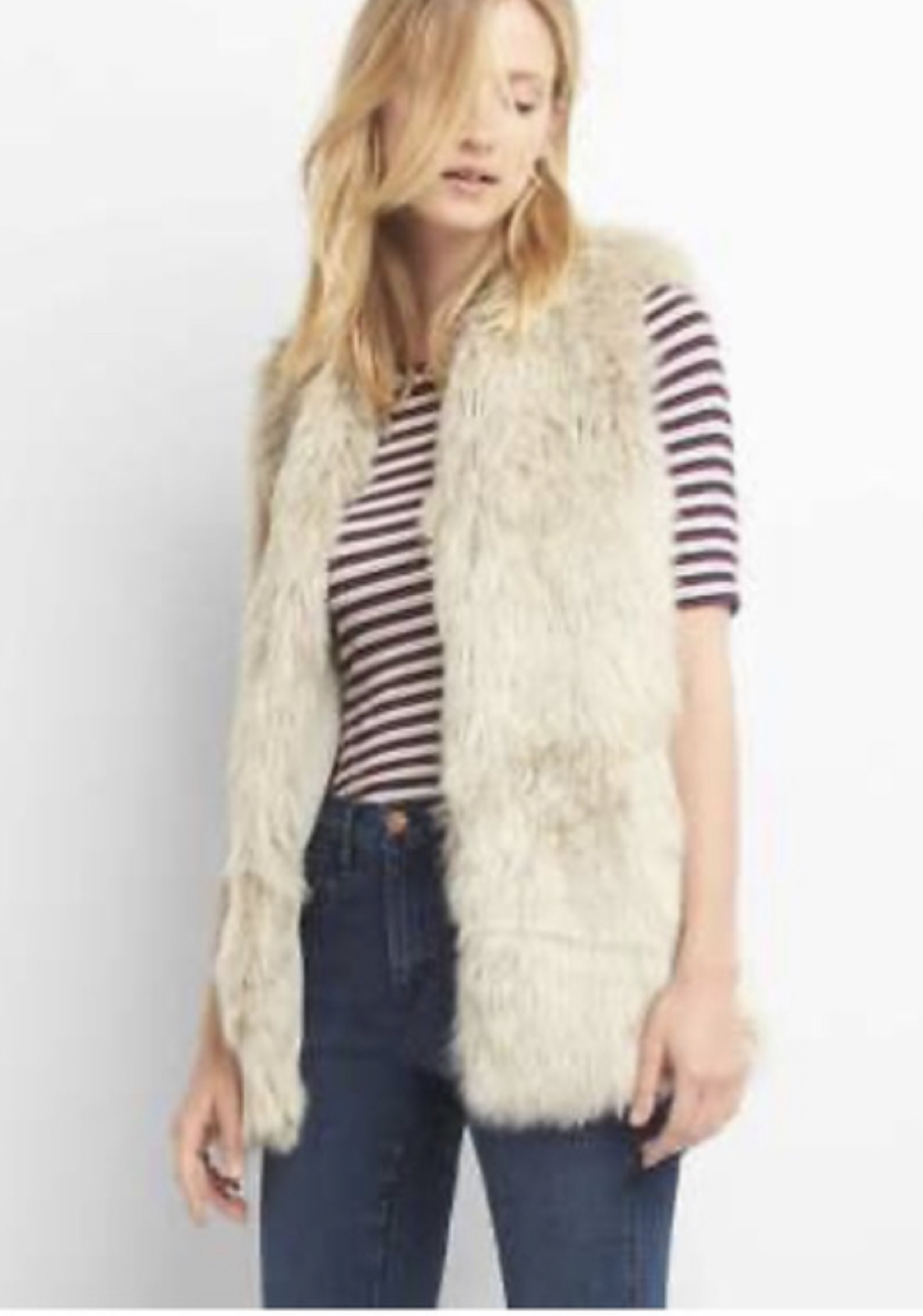 Gap faux fur vest medium thumbnail