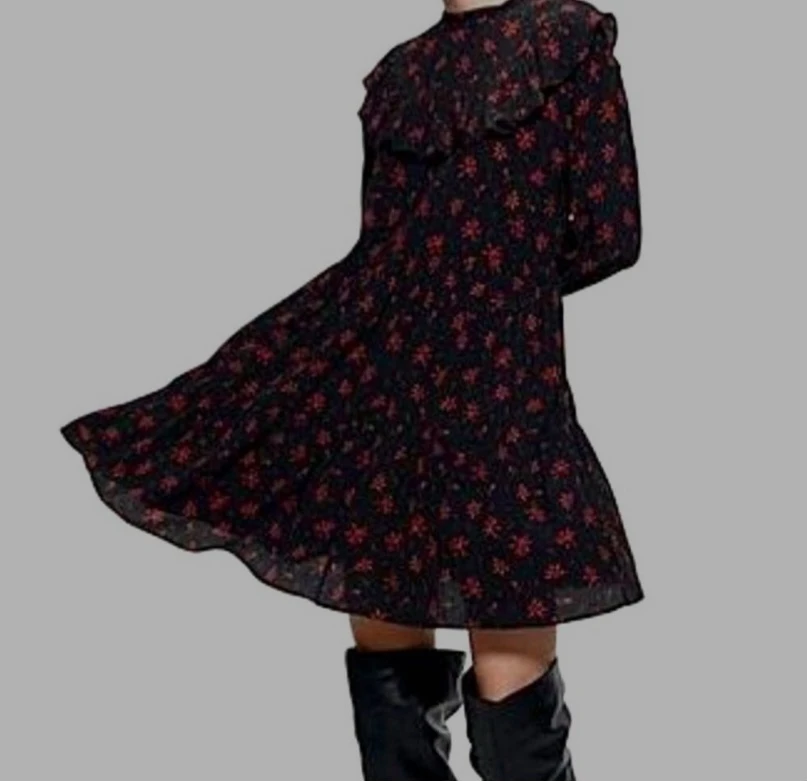 Red and black ruffle dress -Zara - photo 2