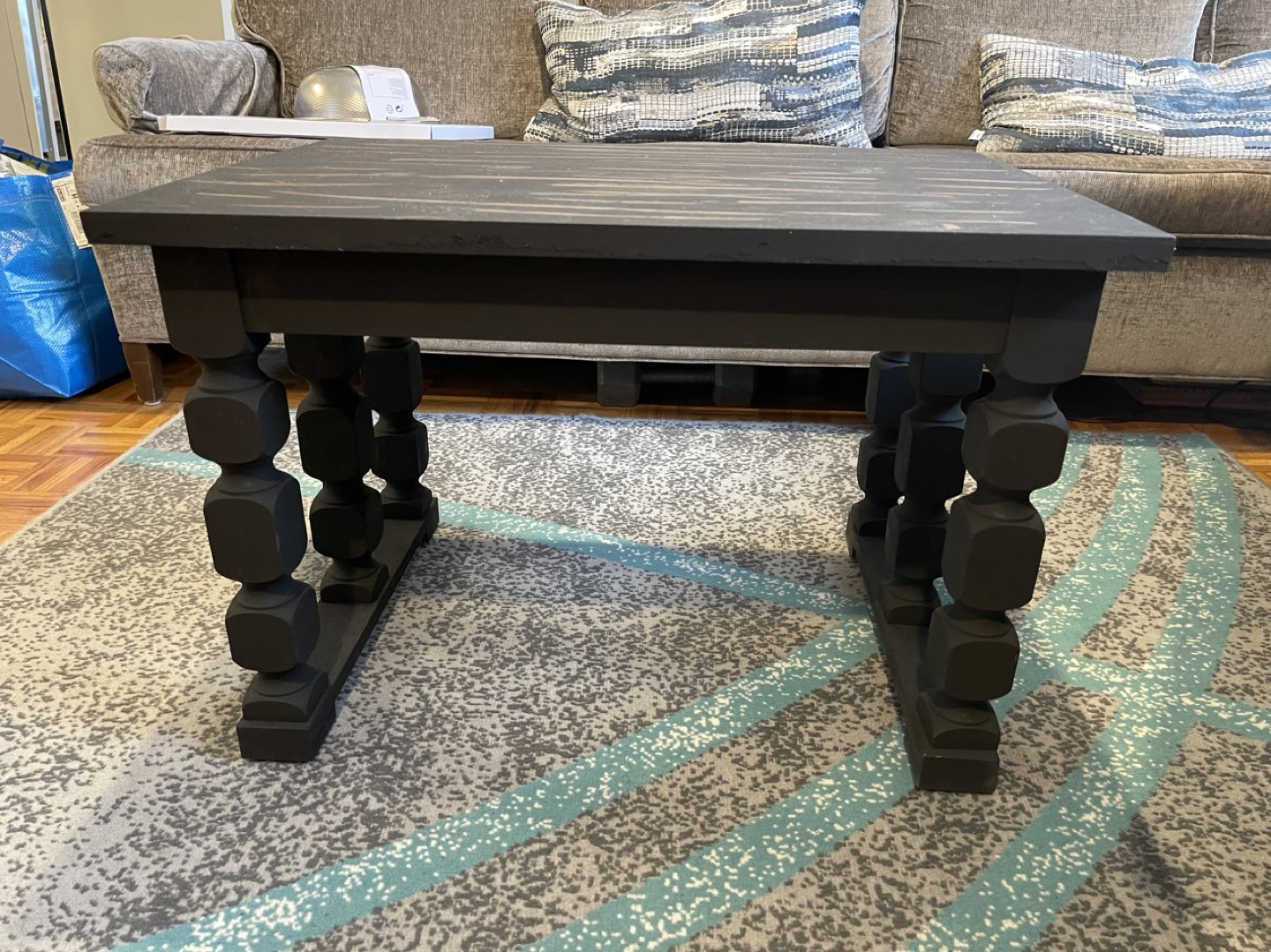 Black wood coffee table - photo 3