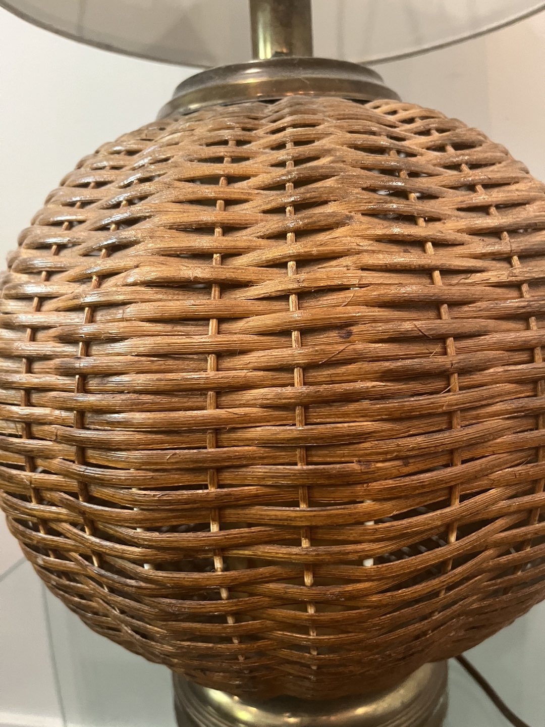 70s wicker lamp
