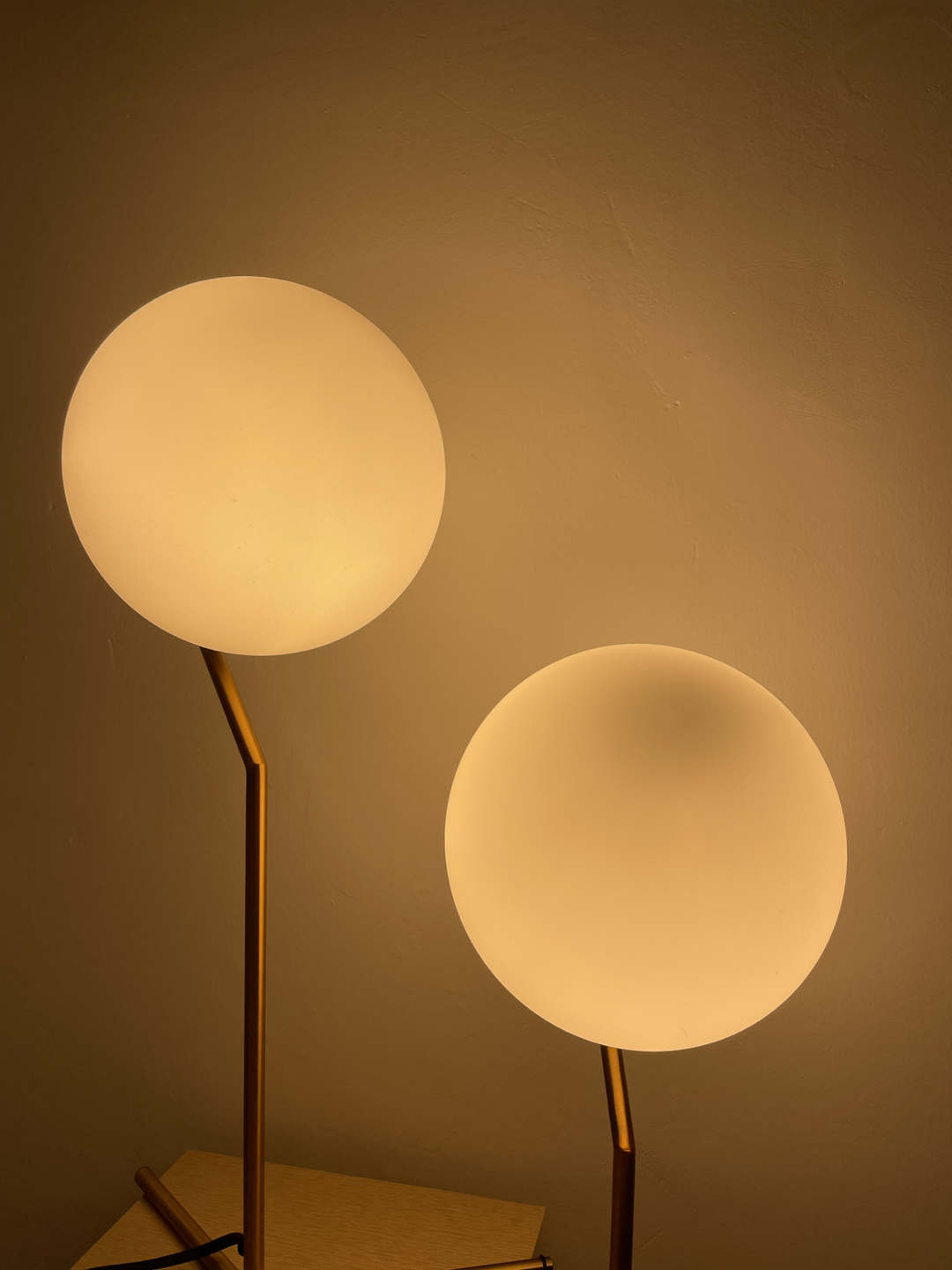 2x BALLA Table Lamps - Geometric Glass Globe w/ light bulbs image indicator(3)