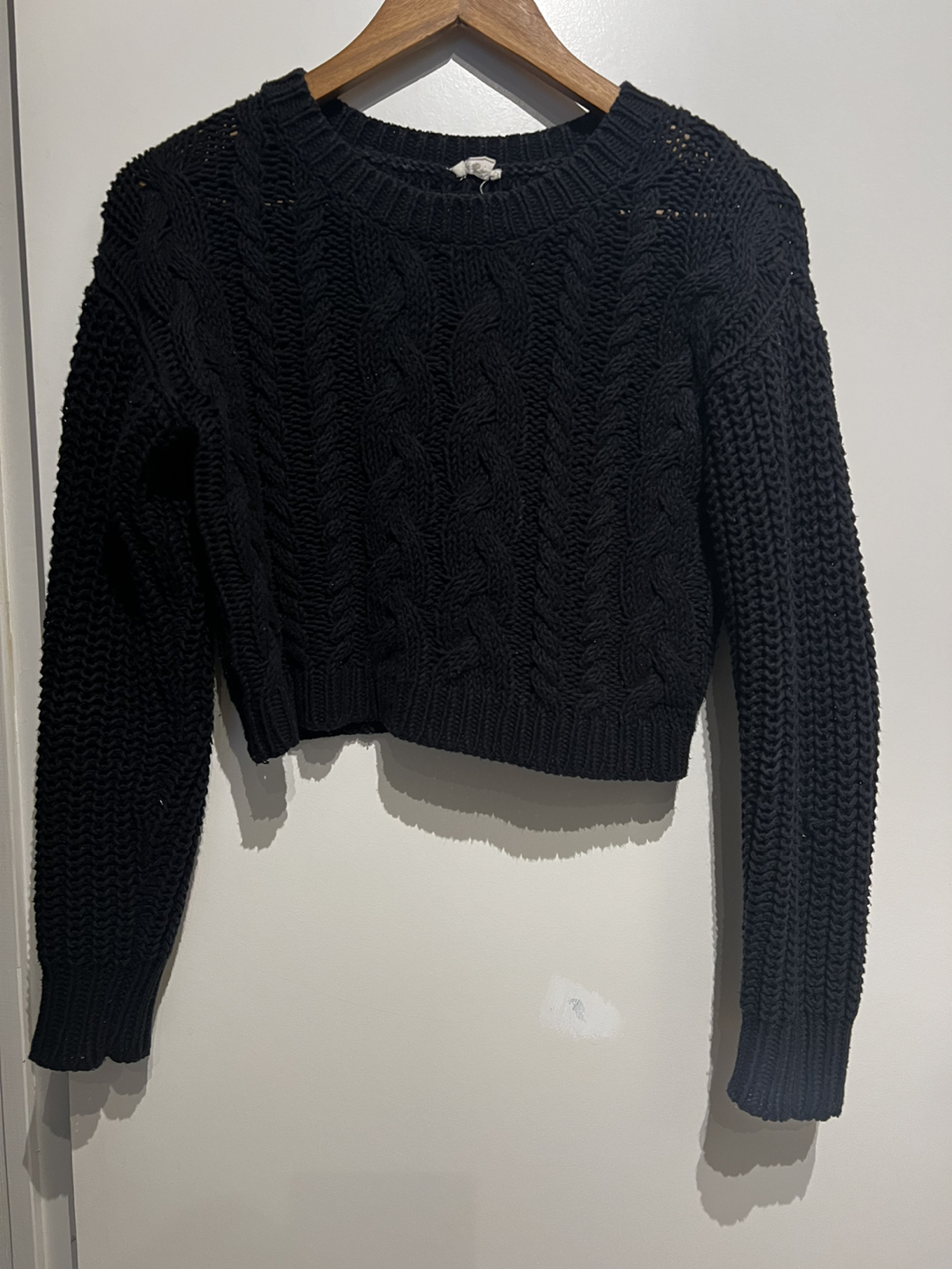 Black knit crop sweater