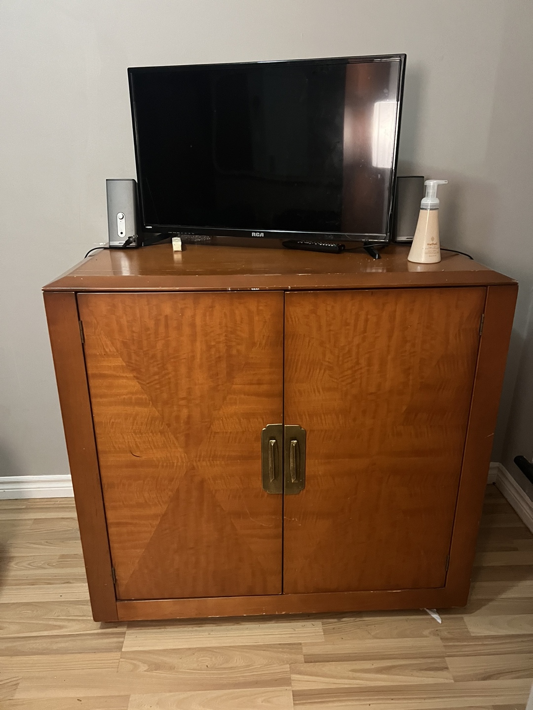Wooden armoire/ TV Stand 1980s style thumbnail