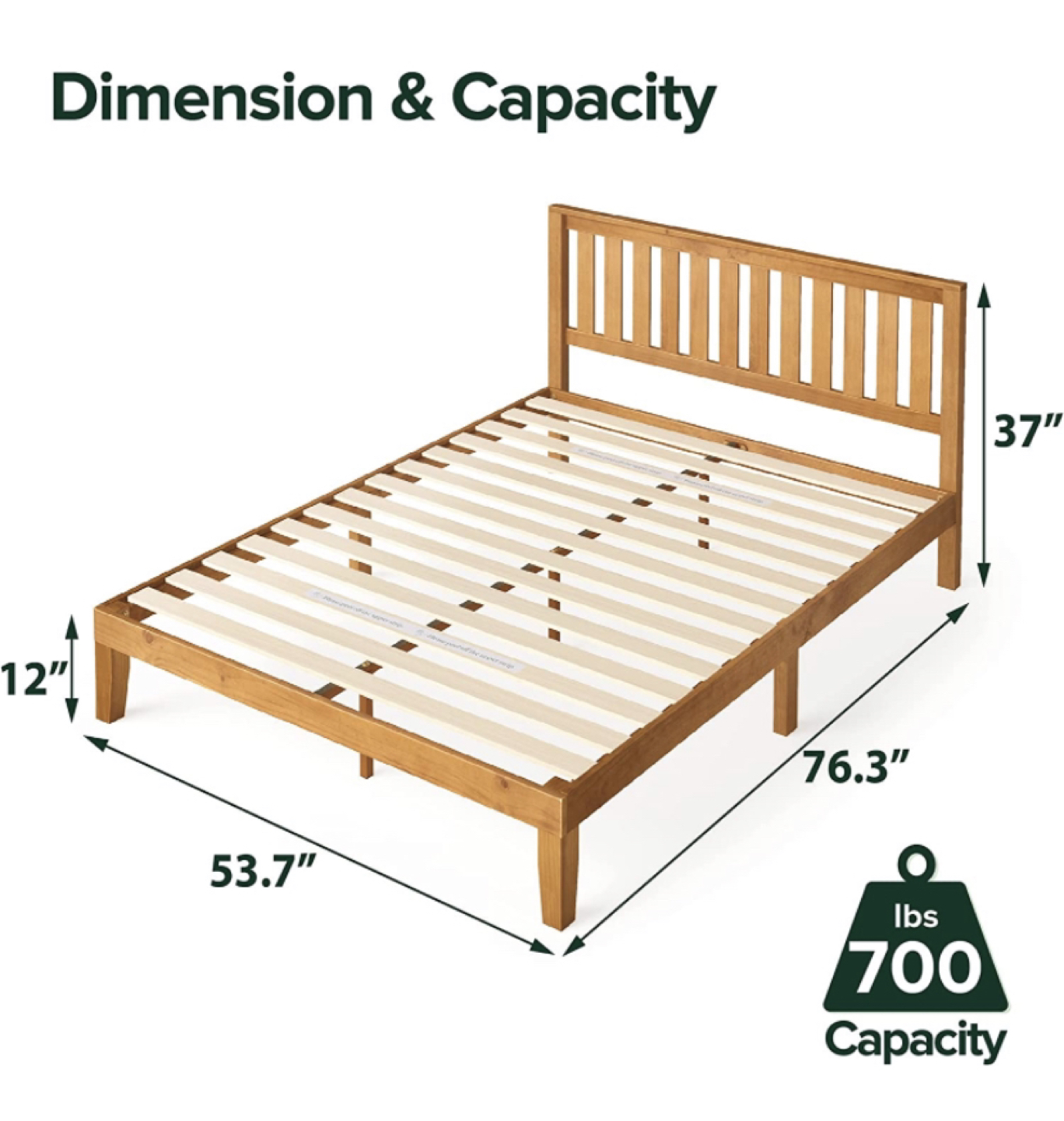 Full Size Wooden Bed Frame - photo 3