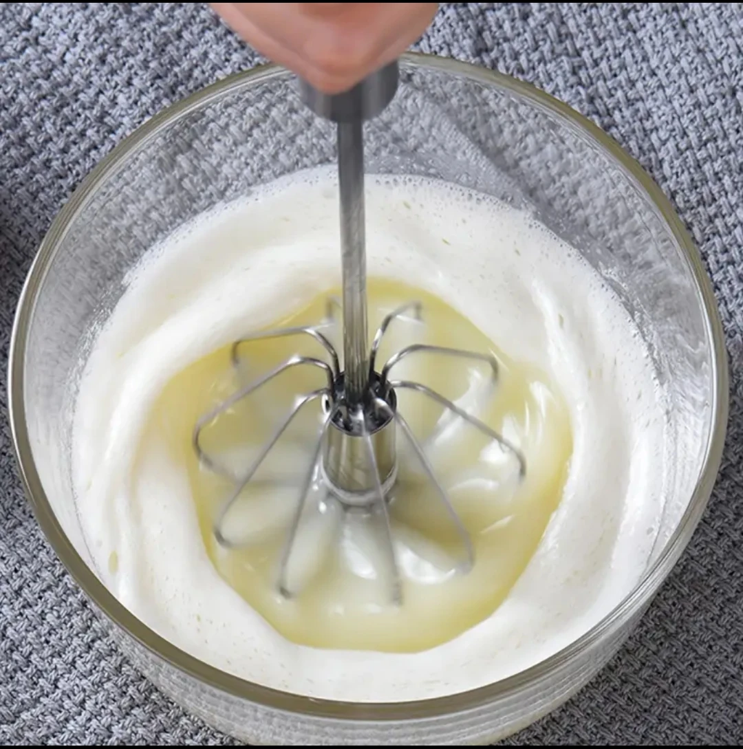 1pc Semi-automatic Rotary  Beater, Stainless SteelWhisk. image indicator(2)