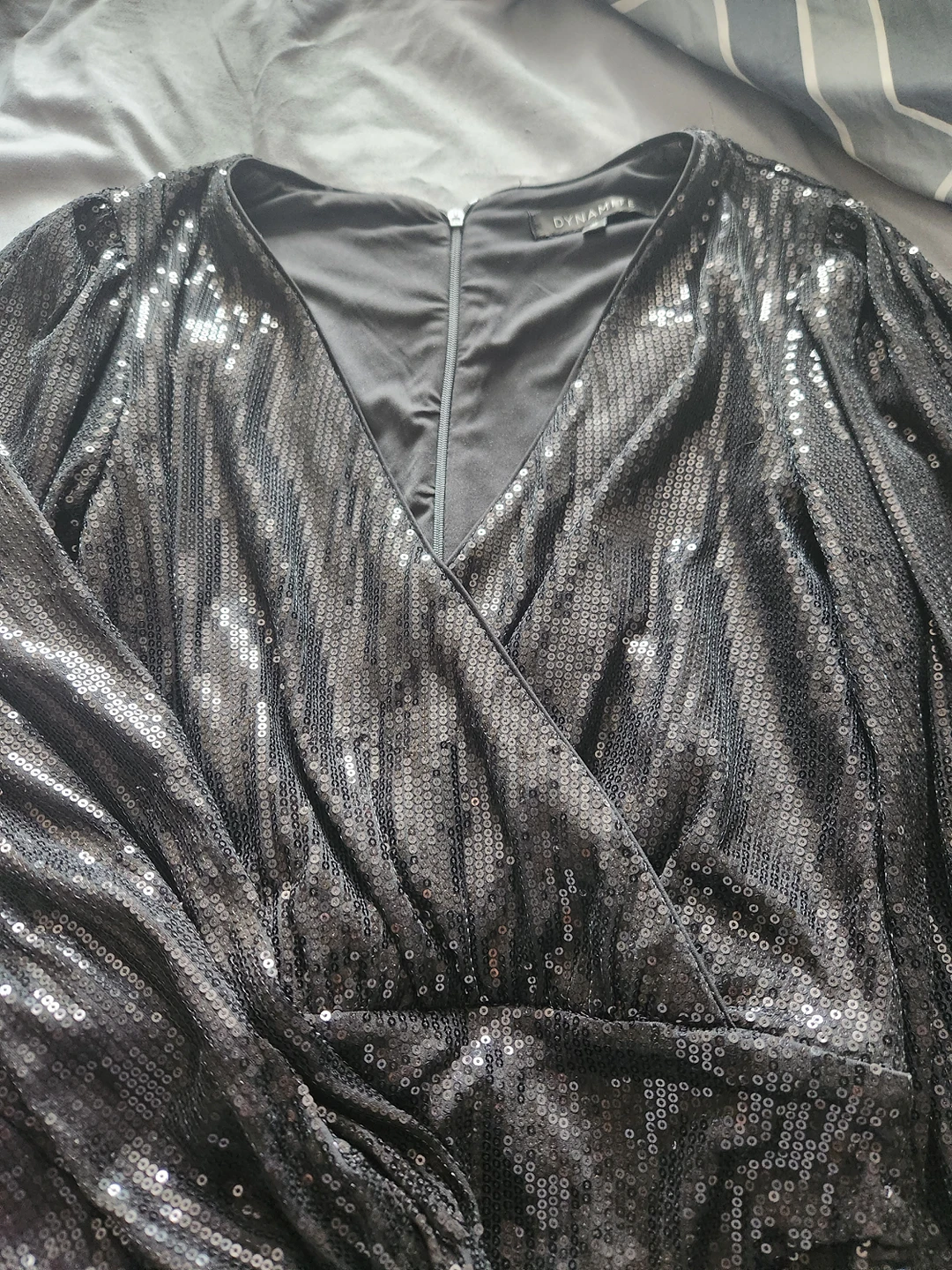 🏀Black shiny party dress size Medium thumbnail