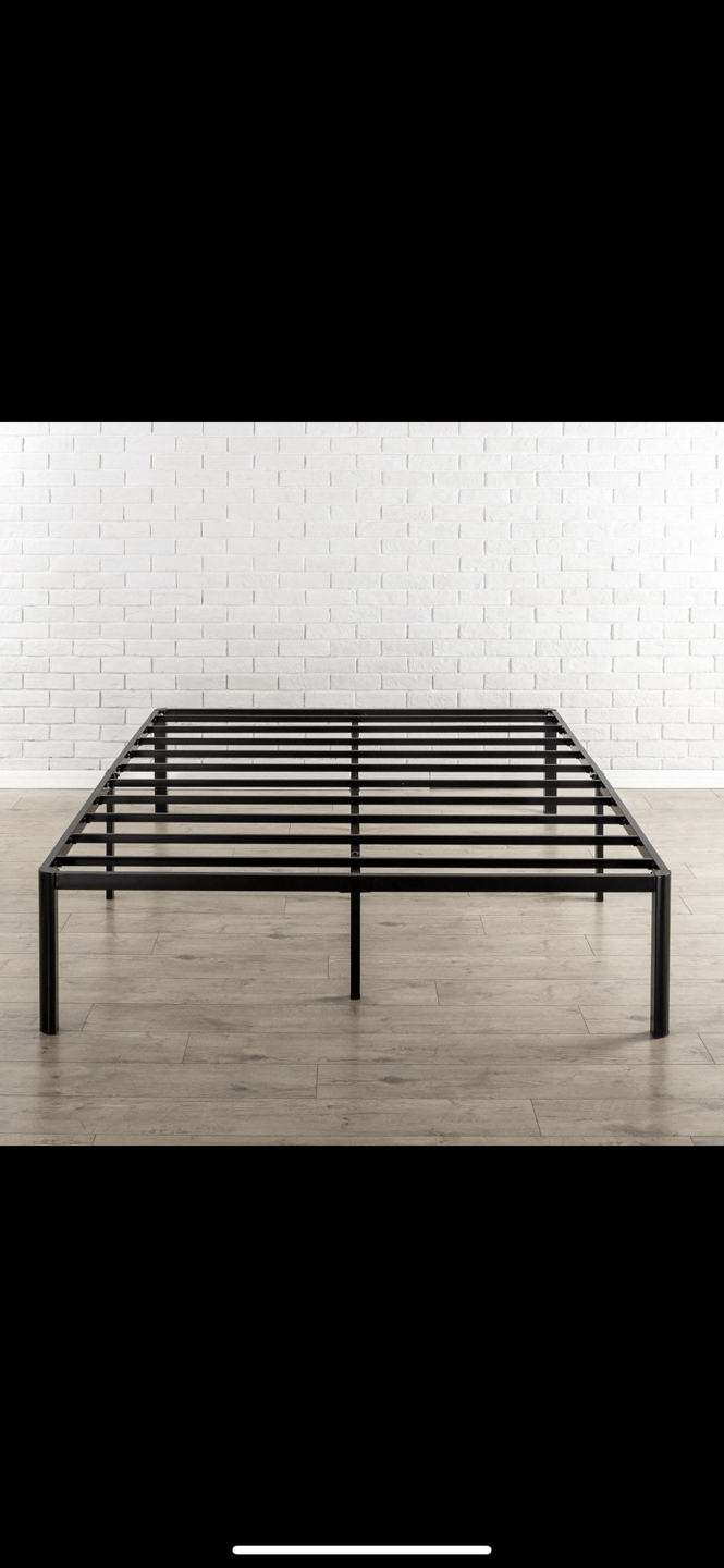 Can Metal Platform Bed Frame w/ Steel Slat Support