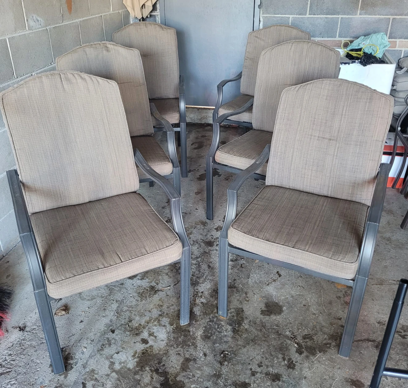 6 patio chairs with cushions thumbnail