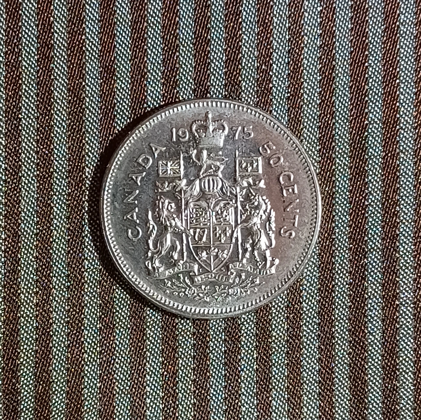 1975 canada 50 cents coin EF 45 thumbnail